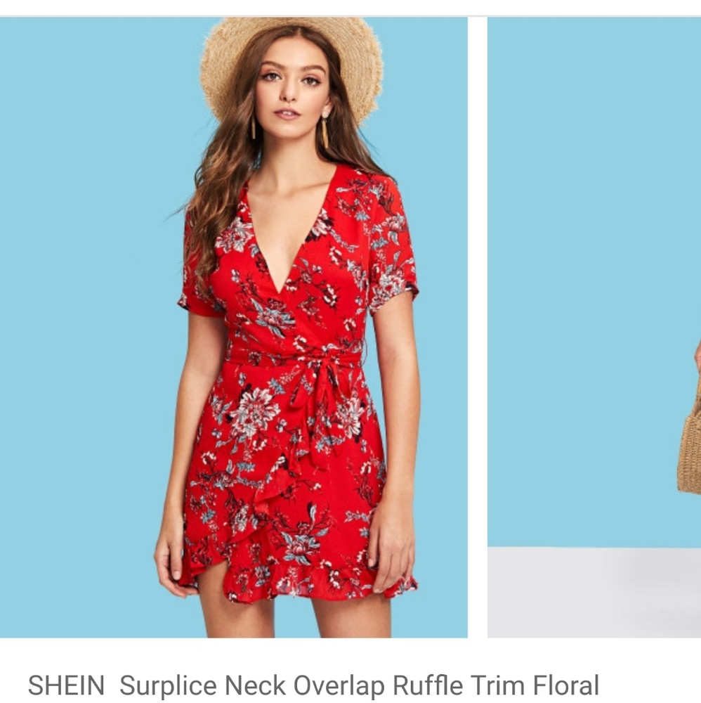 Ruffle trim floral dress